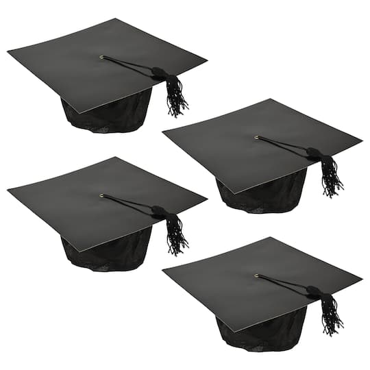 Beistle Black Paper Graduation Caps, 4ct.